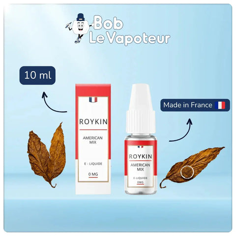 Tabac blond American Mix - E liquide Roykin 10ml - Bob le vapoteur